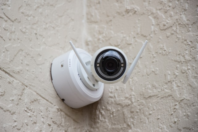 Closeup of a top-quality surveillance camera 