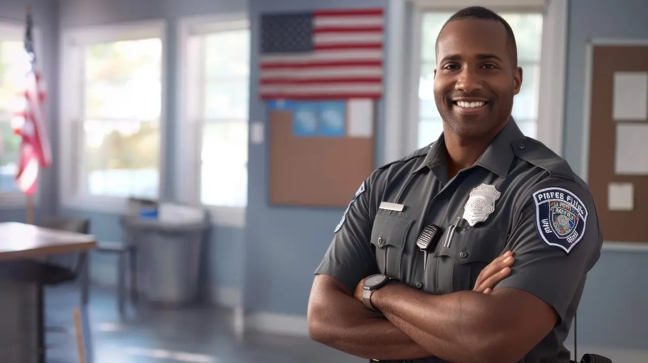 Portrait of a uniformed professional security guard