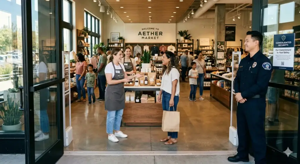 men and women in a grocery store
