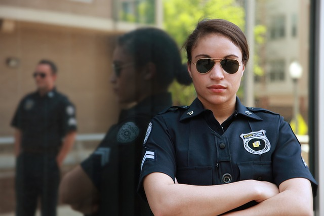 a woman security guard